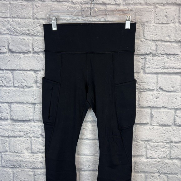 Athleta Women Black Leggings Activewear Pants‎ Yoga Zip Pocket Size SMALL 28X26 - Picture 4 of 13